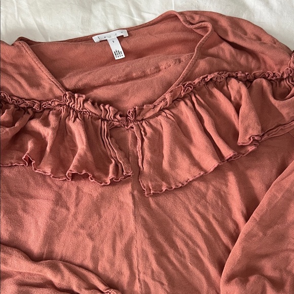 Women's Ruffled Rust Top - Picture 4 of 5